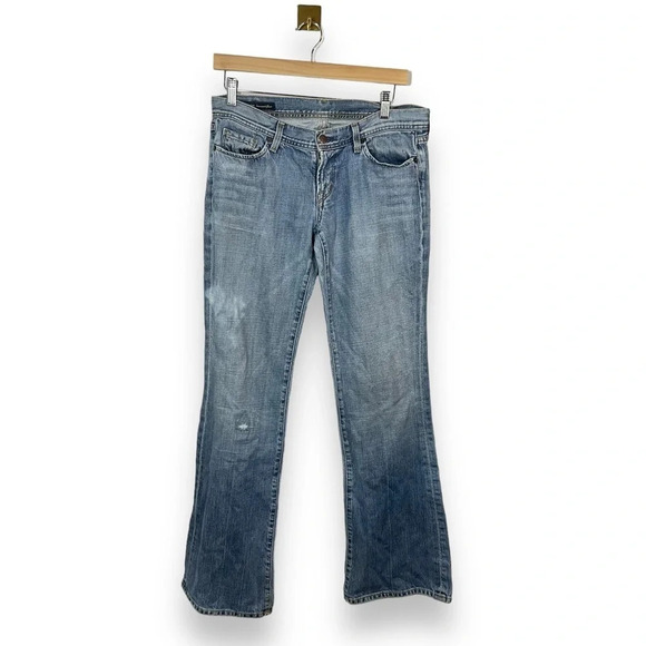 Citizens of Humanity Ingrid 002 Stretch Distressed Low Waist Flair Jeans Size 30 - Picture 6 of 17